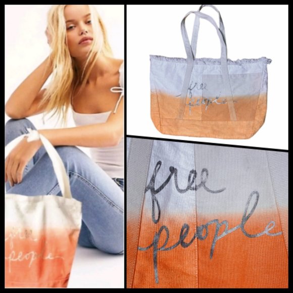 Free People Handbags - Free People Ombre Dip Dyed Cotton Boho Bag NWOT